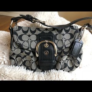 Black & Gray COACH Signature C SoHo Bag